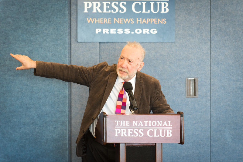 Marc Pachter telling a story to the Washington Biography Group, 2016